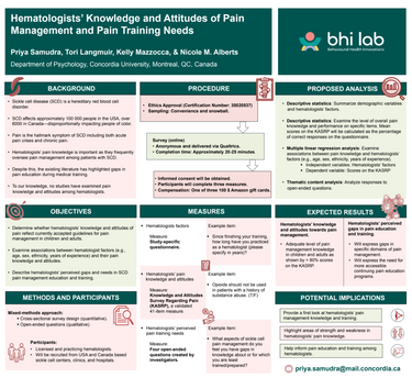 Decorative image for session Hematologists’ Knowledge and Attitudes of Pain Management and Pain Training Needs